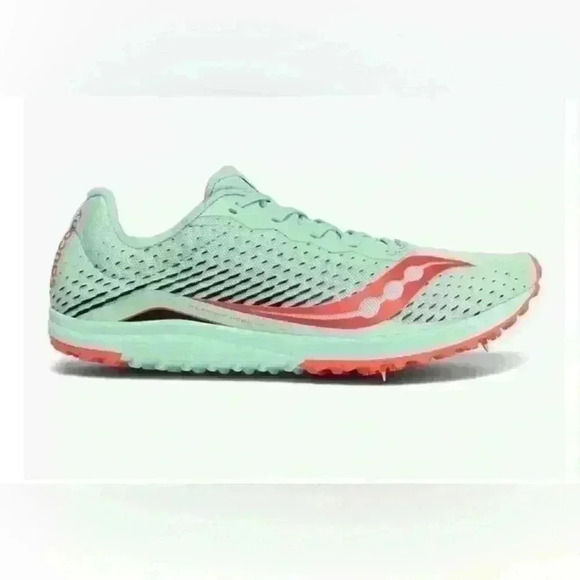 Saucony Women’s Kilkenny XC 8 Spike-Mint/Vizi Coral Size 10.5 Athletic Running - Picture 1 of 12